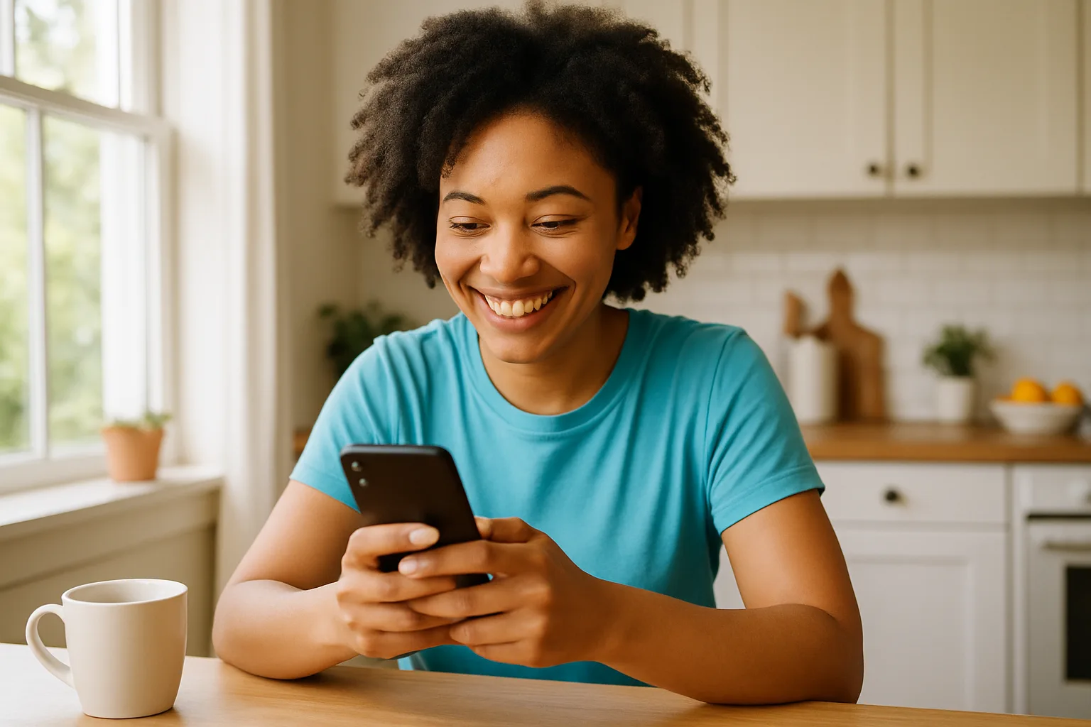 Person smiling while messaging on a smartphone — start dating in Jersey